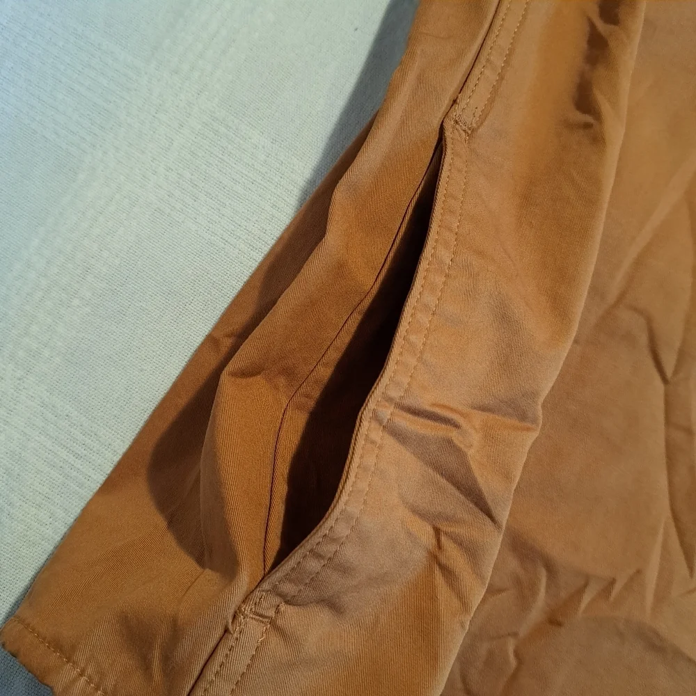 Lands' End men's size XXL or 50-52 Golden Pecan color, flannel lined, New - Picture 3 of 7